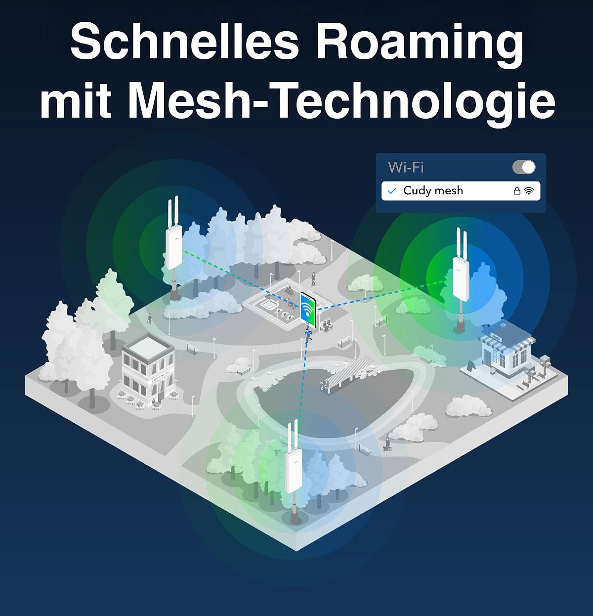 7links WLAN Repeater Outdoor: Outdoor-WiFi-6-Repeater, bis 3.000 Mbit/s, Dual-Band, 10 dBi, IP65 (Access Point, WLAN Verstärker, außen)