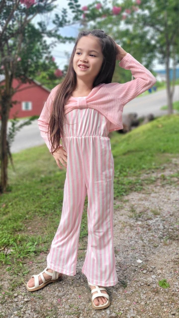 HIHA Girls Long Sleeve Crop Top Sleeveless Jumpsuits Outfit Size 4-12