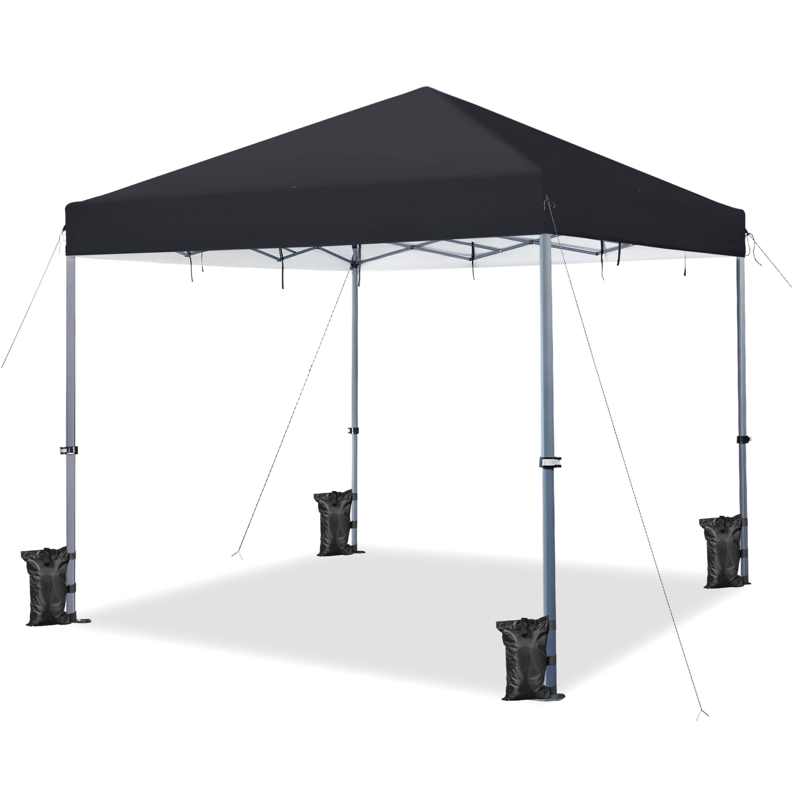 yaheetech 12x12 pop up canopy easy set-up tent, portable outdoor canopy instant tent, heavy duty commercial gazebo with wheeled carry bag & 4 sandbags for home, party & outdoor activities, black