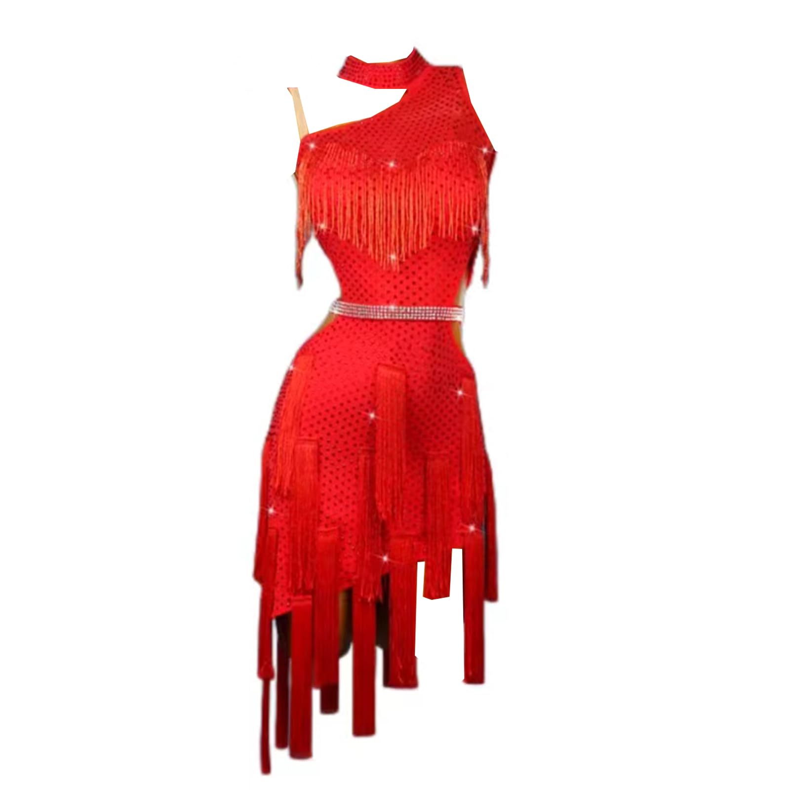 Lateinisches Tanzkleid Damen Fransen Latein Tanzkleider Für Frauen Weißes Latein Turnierkleid Ballsaal Rückenfrei Salsa Samba Rumba Chacha Kostüm Geschenke Für Frauen