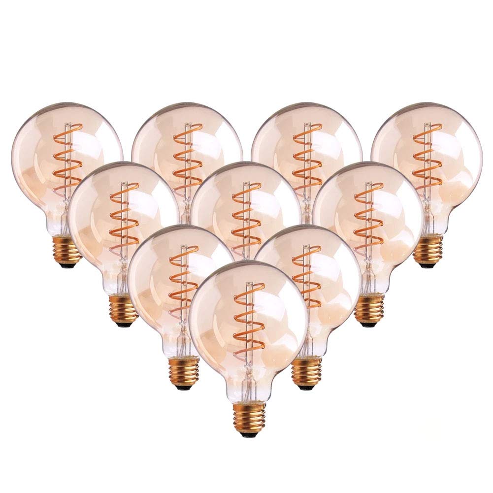 G80 a spirale flessibile filamento della lampadina del globo lampadine dimmable Vintage luce E27 / LED 220V lampadina anticato vetro lampade Edison lampadina, Per la casa lampadina dimmerabile,6pcs