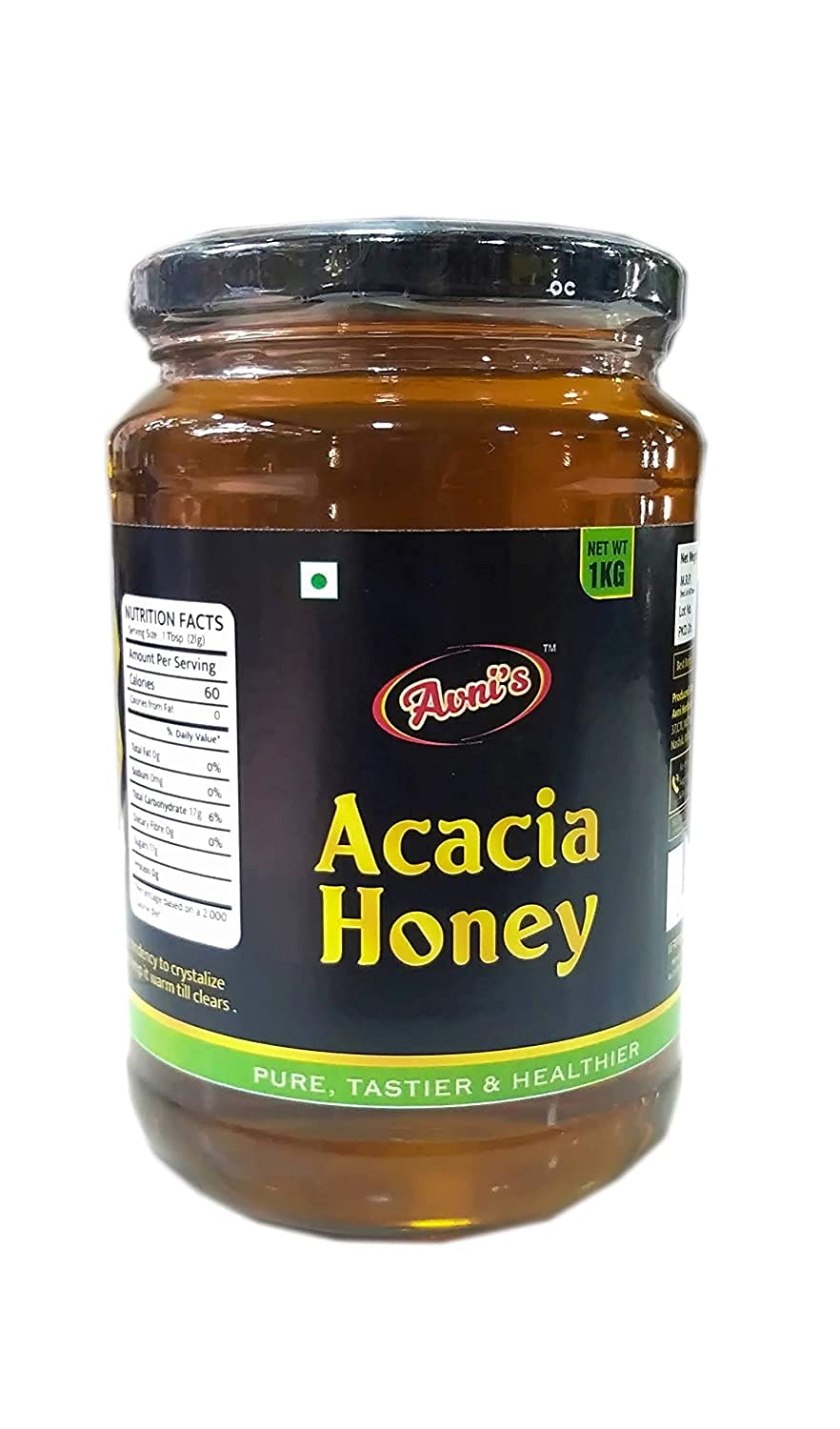 Avni's Tasty Healthy Acacia & Eucalyptus Honey Combo | Unprocessed | Unpasteurised | No Preservatives | Pack of 2 (1 Kg, each)