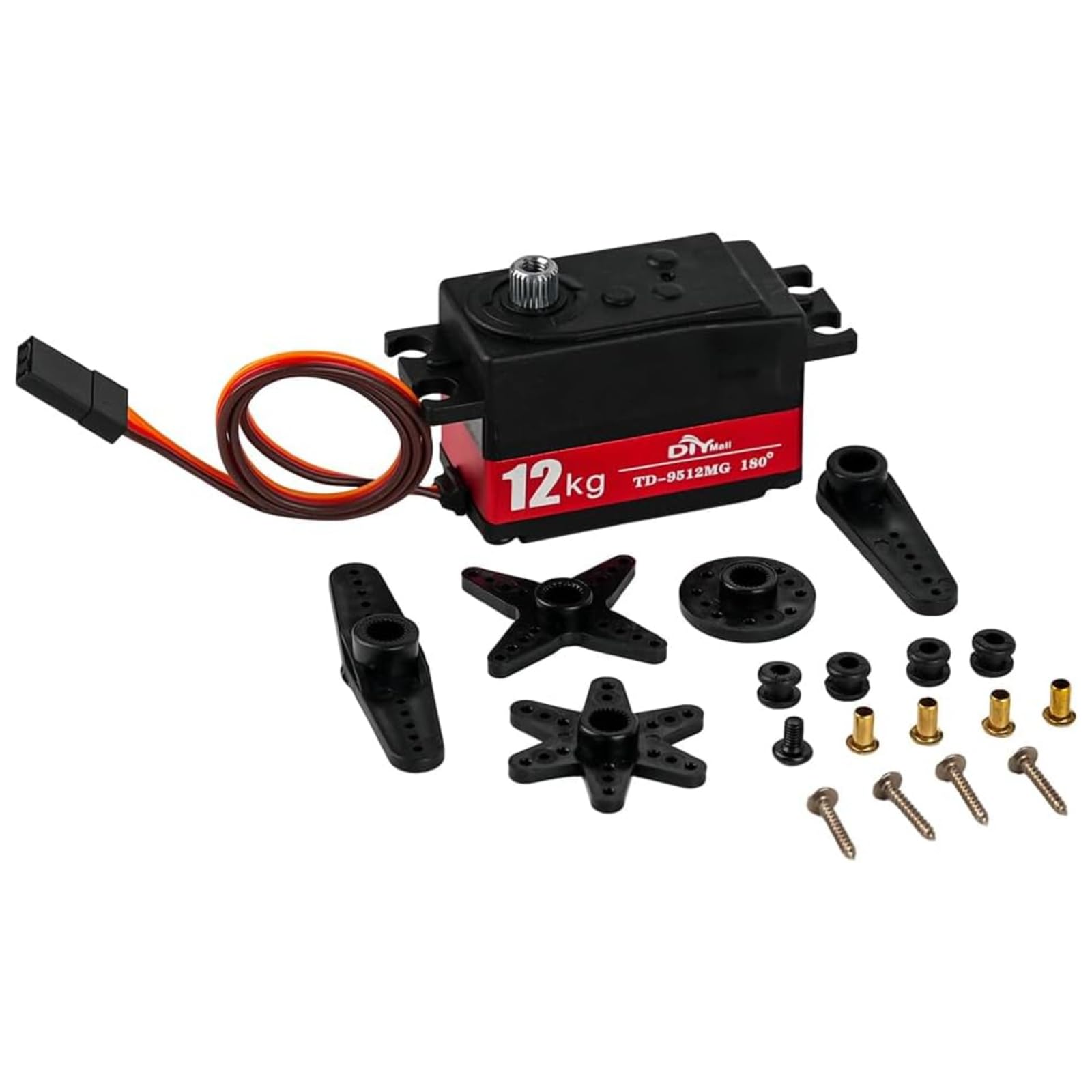 TD-9512MG - Servo digitale a basso profilo, trasmissione in metallo, coppia elevata, 4,8-7,4 V, per robot 1/10 1/8 RC Car (angolo di controllo 180 gradi)