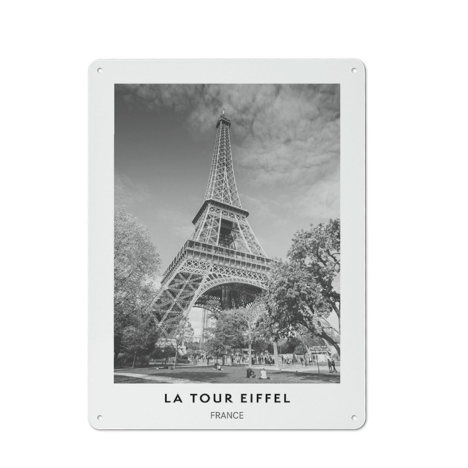 Junmoney Style-3 Eiffel Tower Retro Metal Wall Decor 40X30cm, Decorative Tin Plaque For Bar, Kitchen, Garage Or Games Room