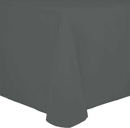 Ultimate Textile Cotton-Feel - Mantel de comedor fino ovalado de 60 x 84 pulgadas, color gris carbón