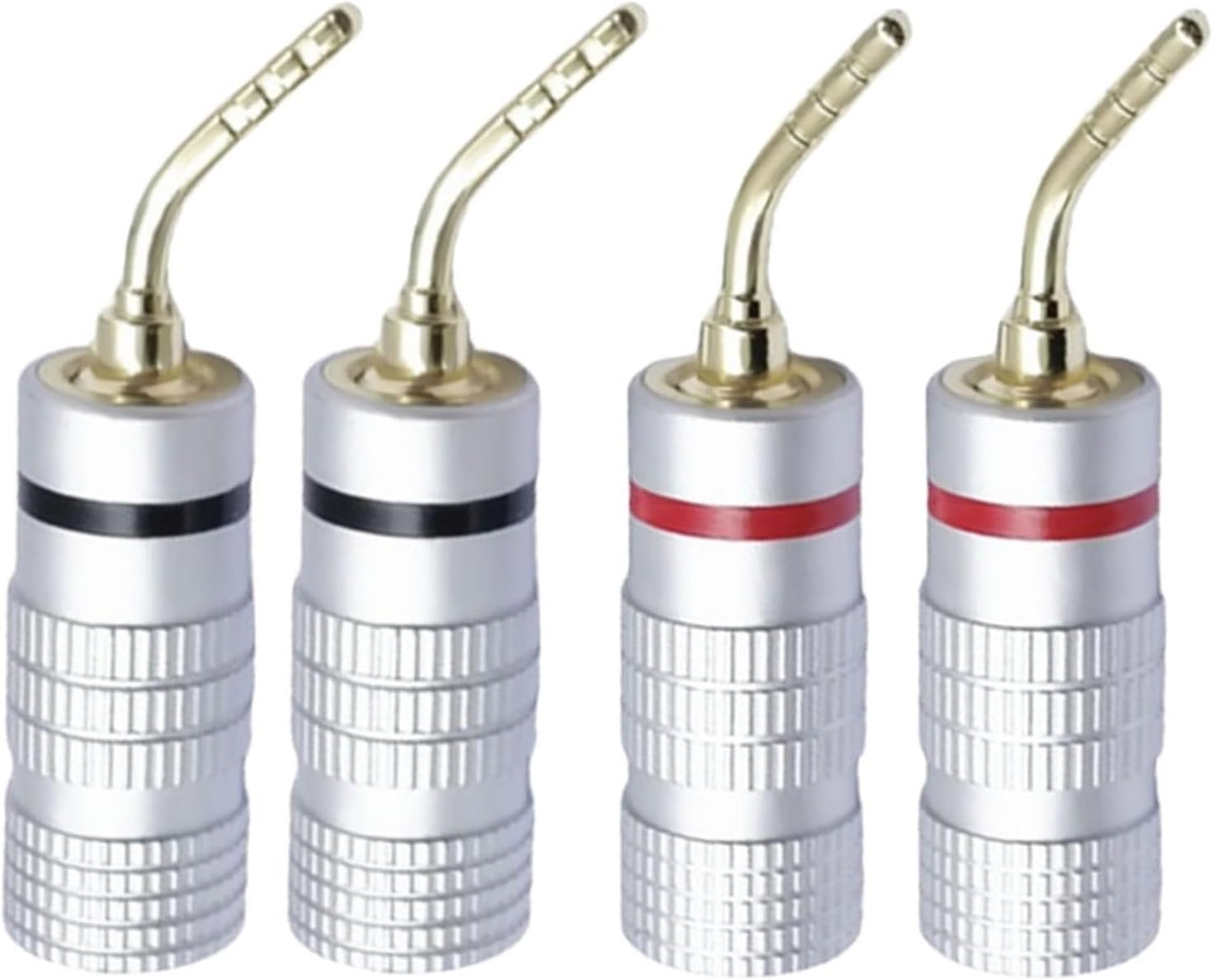 4PCS Closed Screw 24K Gold Plated Speaker Connectors for Speaker Wire Banana Adapter Connector