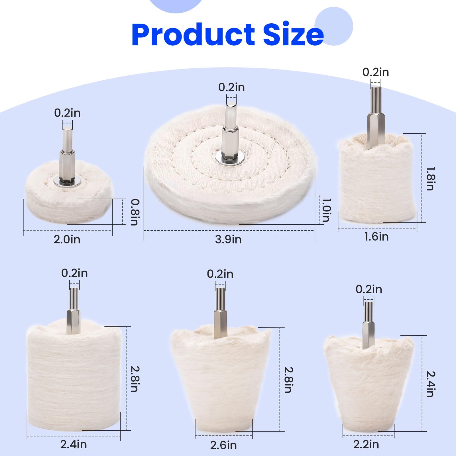 Aluminum Polishing Kit - 11PC Drill Buffing Set -8