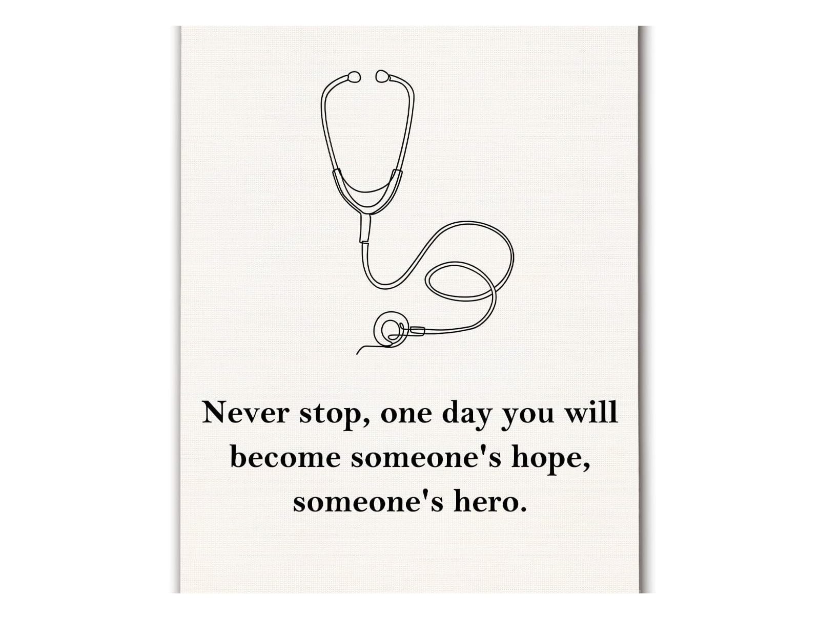 IDGTTLDF Future Doctor Canvas Print, Inspirational Wall-Art for Students, Surgeon & Physician Office Decor, Motivational Gift for Residency, Exams Unframed,16x24inch(40x60cm)