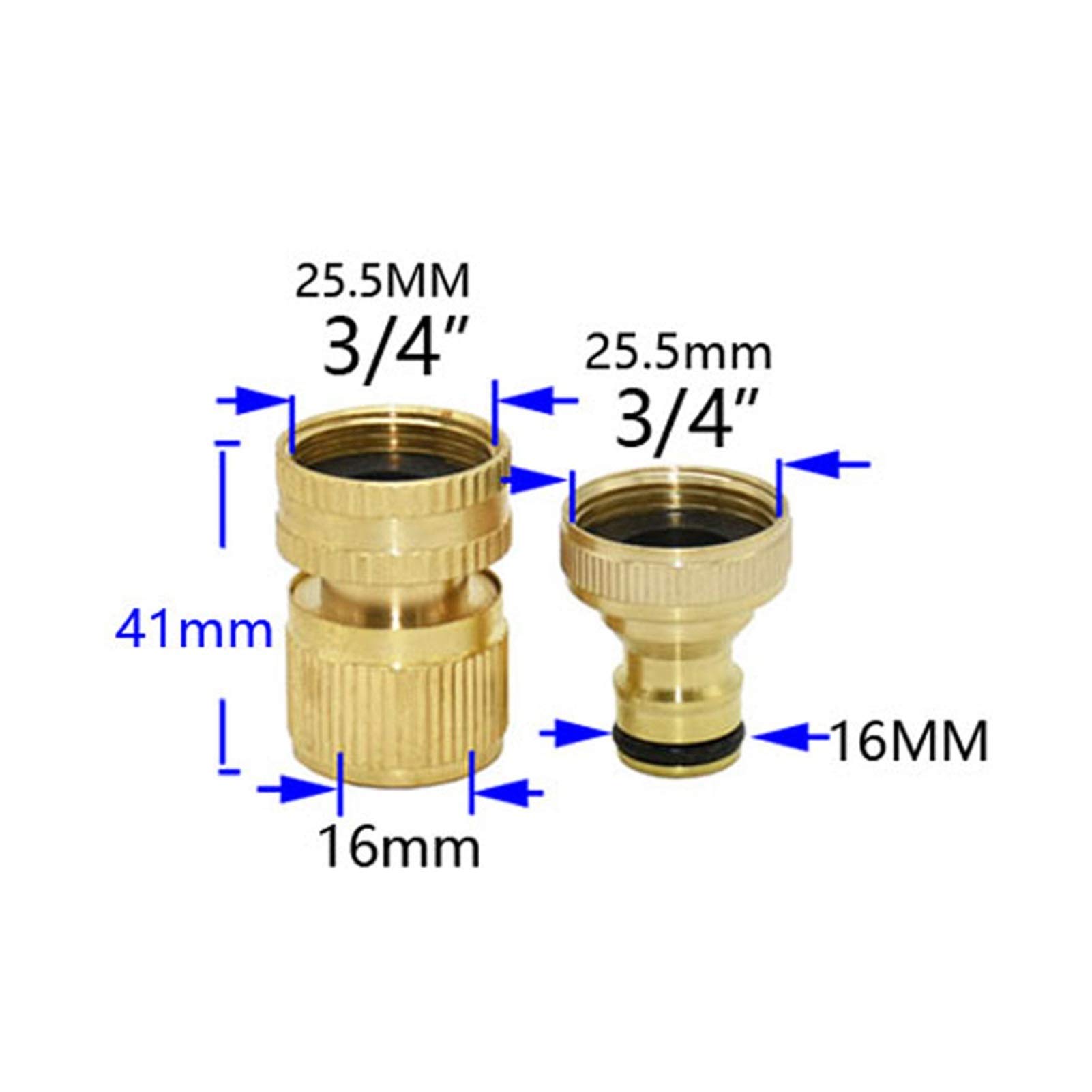 Utility Hose Butt Hose Connector Adapter 8Pcs/Set of Quick Coupling Replacement Brass 3/4 1/2 inch Durable Threaded Coupling Adapter for Water Pipe Garden Hose/White