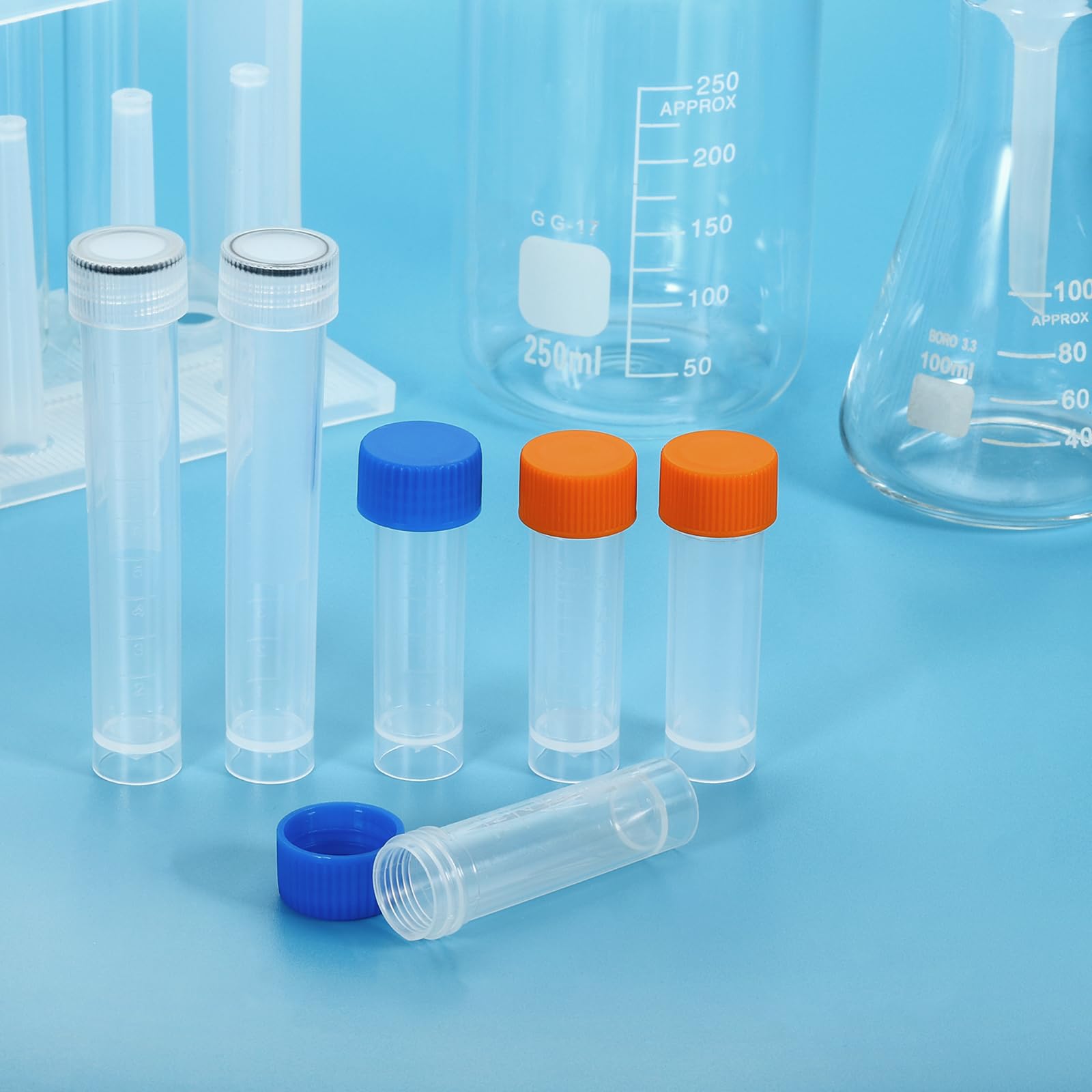 TUBO CRIOVIALE DI plastica provette graduate con coperchi fiale tappi