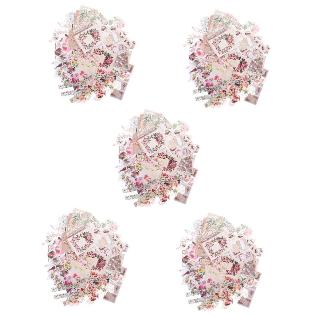 NUOBESTY 5sätze Bastelmaterial Selbstklebende Pflanzen Und Blumenaufkleber Für Handkonten Scrapbooking Und Kreative Dekorationen Für Karten Und Persönliche