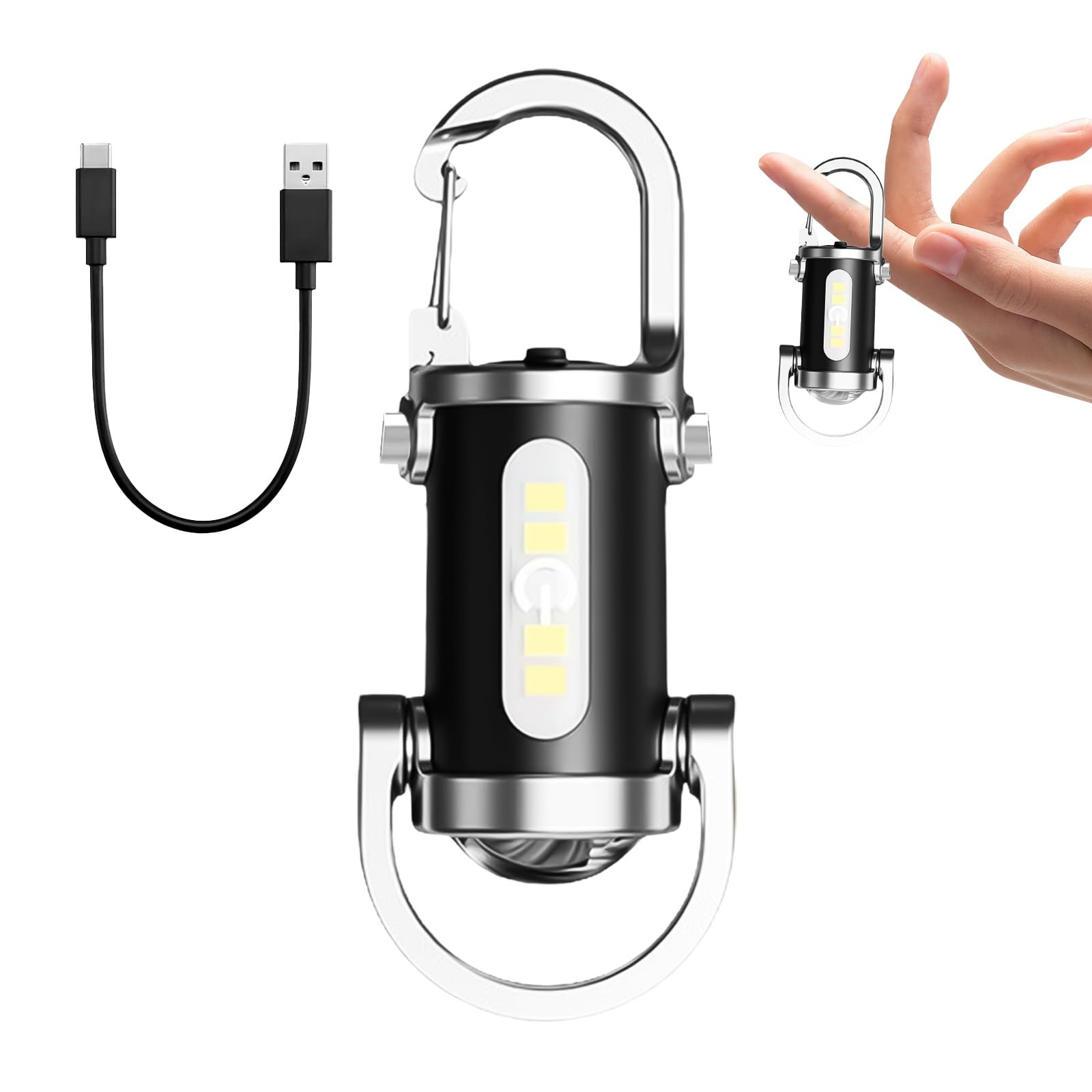 TaimeiMao Superhelle Mini-Schlüsselanhänger, Superhelle Mini Led Taschenlampe, Taschenlampe LED Aufladbar, Taschenlampe Wasserdicht für Haushalt Auto Outdoorarbeit Reisen Camping(9cm)