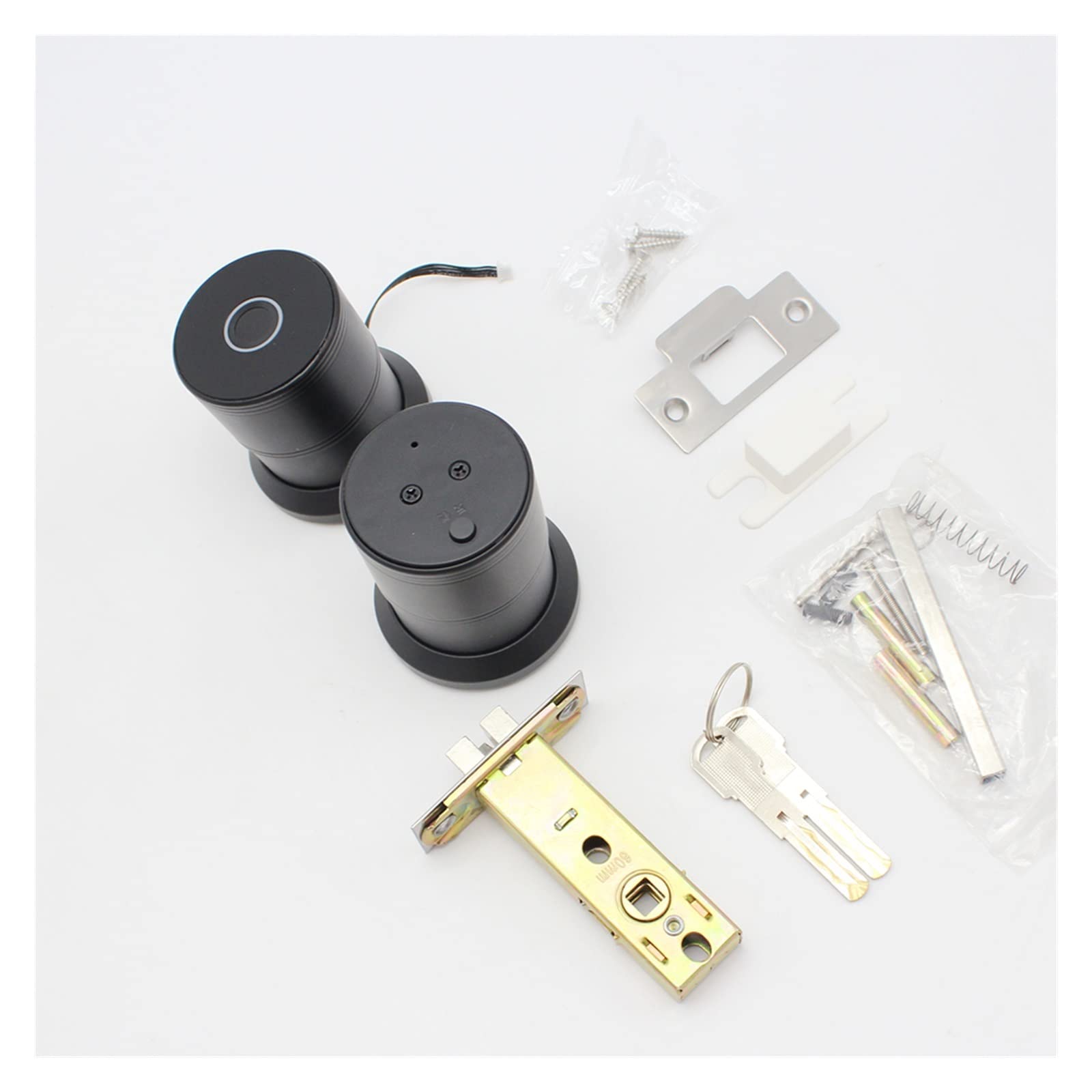 Cerradura Inteligente Smart Fingerprint Digit Round Knob Black C-level Security Key Electronic Door Lock APP for desbloquear