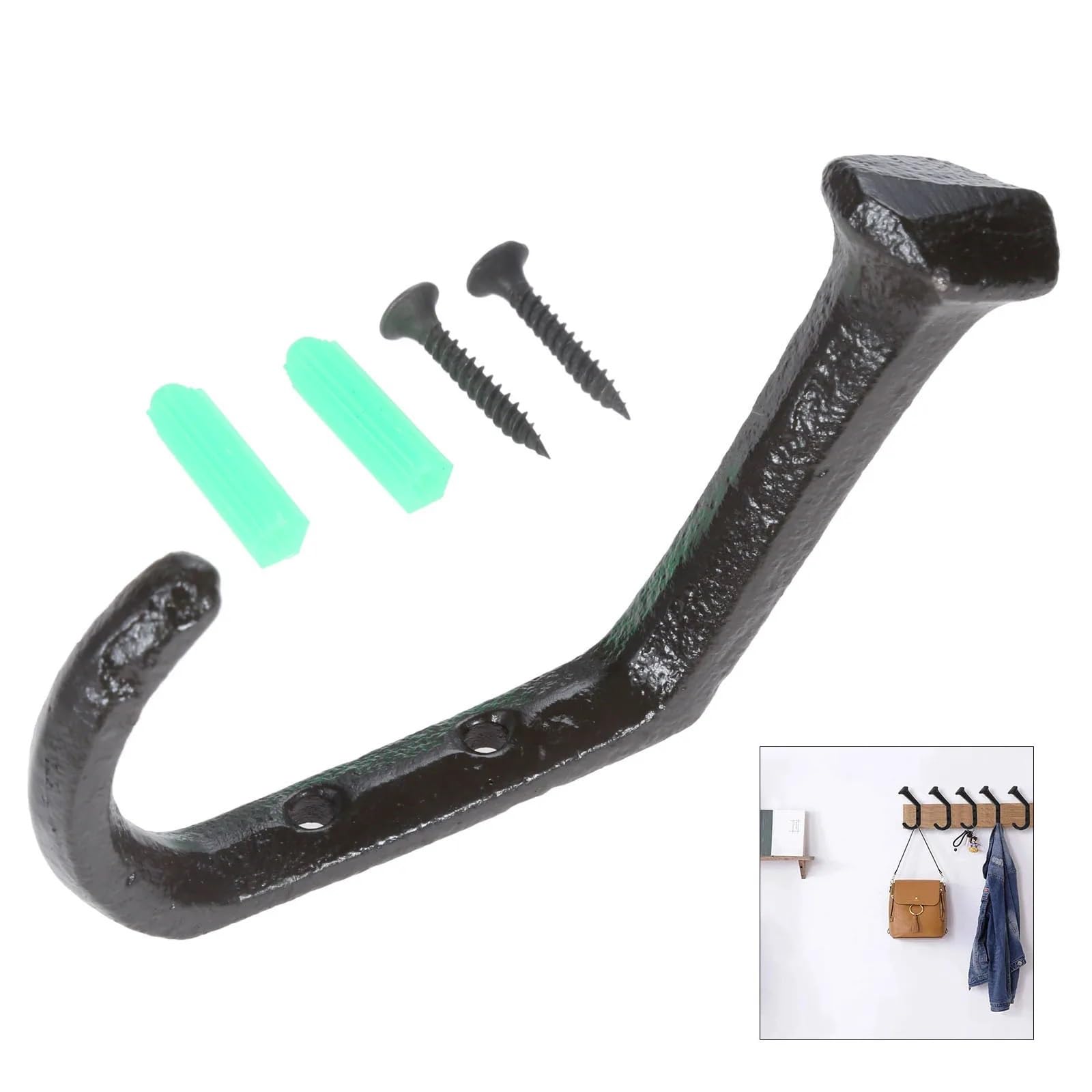 garderobenhaken 4/6/8/10PCS Gusseisen Große Mantel Haken Tür Schlafzimmer Kleiderbügel for Kleidung hut Tasche Handtuch Aufhänger Badezimmer Wand Rack