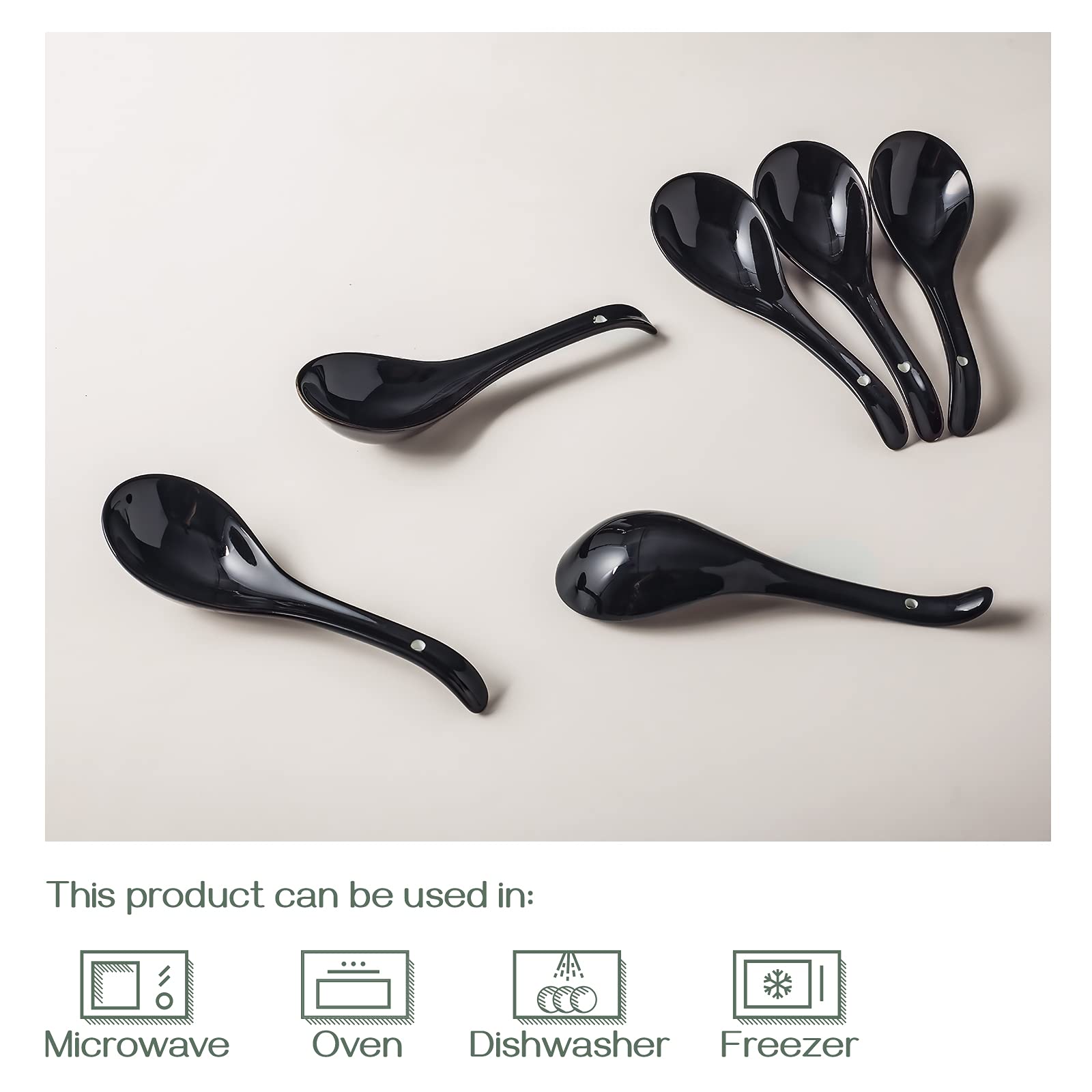 Chinese Soup Spoons - Stainless Steel Deep Oval Wonton Ramen Spoons (Set Of 1)