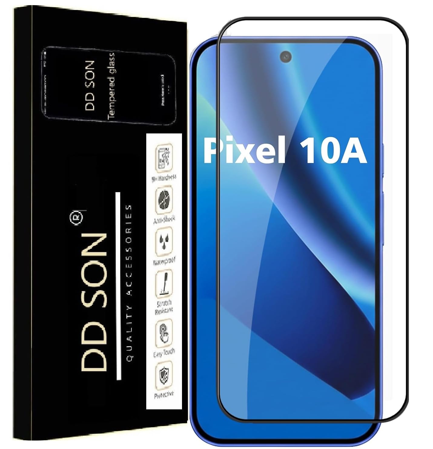 DD SON Premium HD+ Tempered Glass Screen Protector Guard Compatible For Google Pixel 10A 5G (6.3 Inch, Pack of 1) | Edge to Edge Coverage With Easy to installation kit for Smartphone-image-46