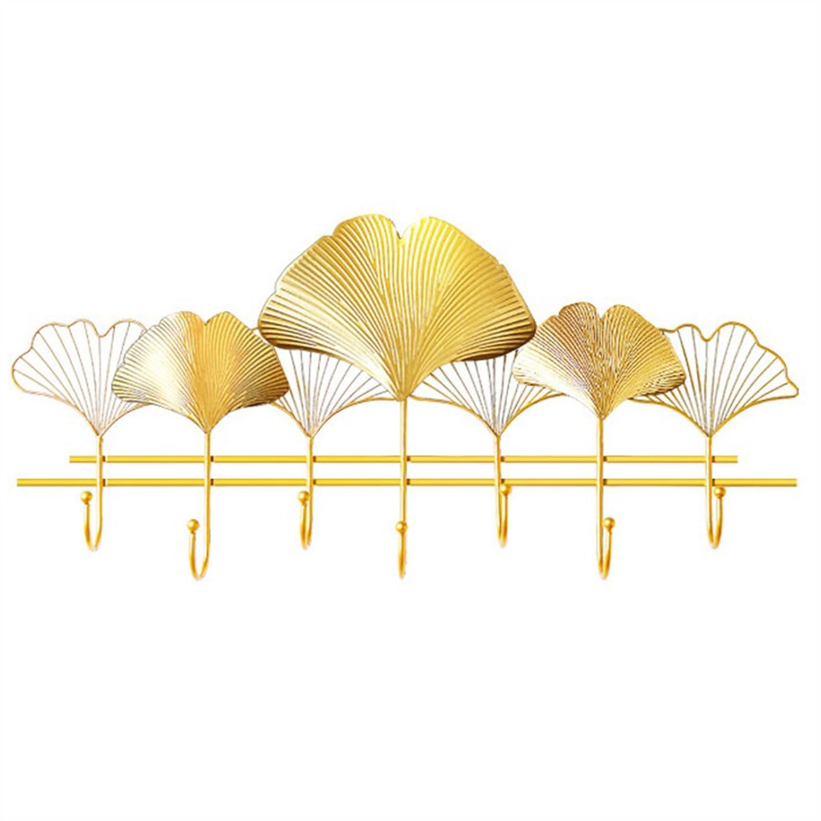E7v2t9k6 One Color Wall Coat Hanger Coat Rack Wall Mount - Modern, Gold Metal, Ginkgo Leaf Sturdy Hook Rail For Hanging, Jacket, Clothes, Hat Space-Saving