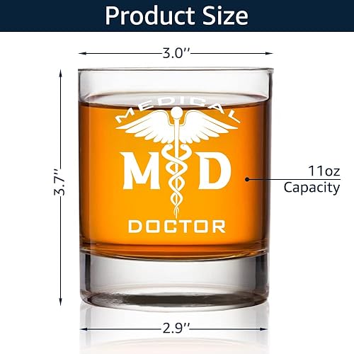 Miniatura 4 de TOUNER MD Medical Doctor - Vaso de whisky con caja de regalo, regalo de enfermera para dentista, dental, médico, higienista, médico, enfermera,