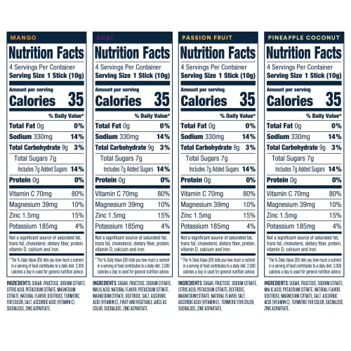 Dripdrop Hydration - Electrolyte Powder Packets - Mango, Acai, Passion Fruit, Pineapple Coconut - 16 Count #TOP2