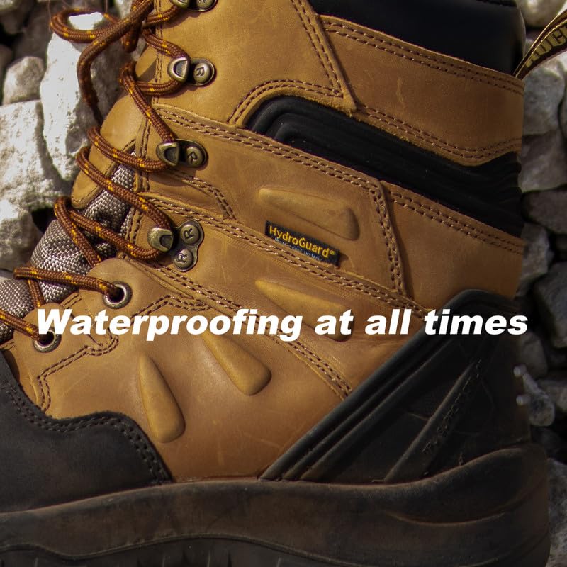 ROCKROOSTER Woodland - Men's 8" Waterproof Work Boots for Landscaping, Maintenance, Transportation and Utilities, Composite Toe, EH AK869 6