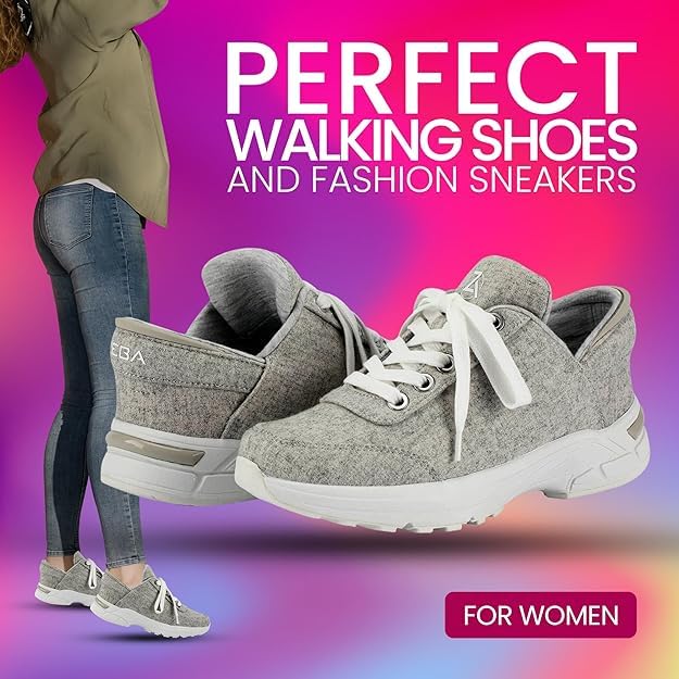 Image of ZEBA Hands Free Slip on Sneakers for Women - Step Up Your Comfort and Style with Perfect Walking Shoes and Fashion Sneakers