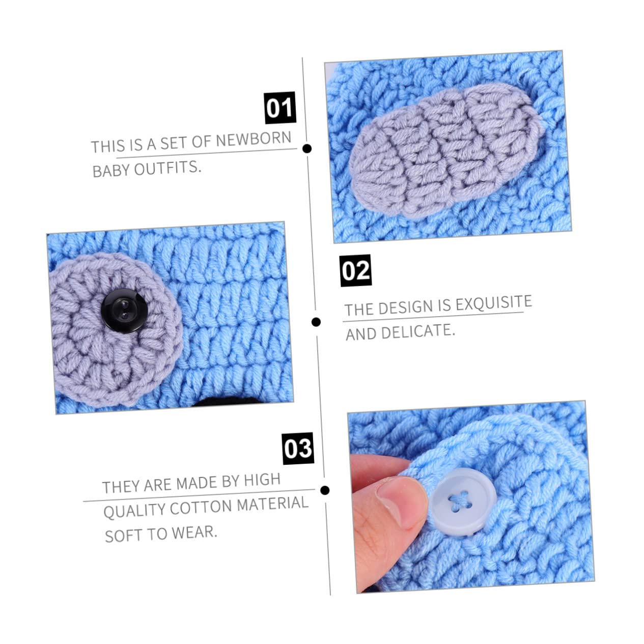 POPETPOP Ropa Tejida Mano Para Fotografía De Recién Nacidos Con Sombrero Pantalones Cortos Y Accesorio De Diseño De Perrito Para Sesiones Fotográficas De Días