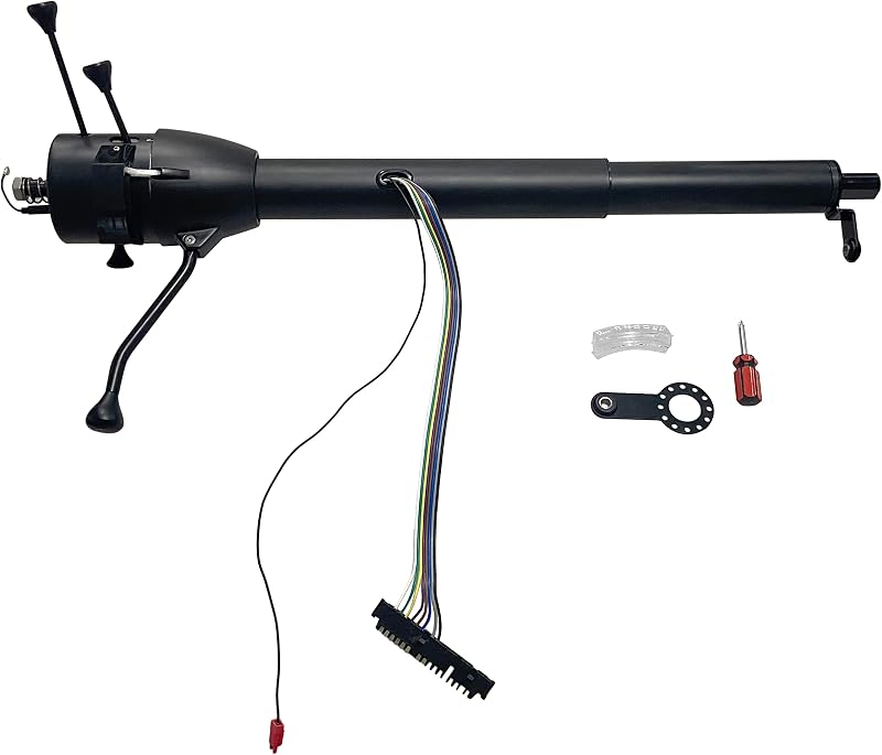 X-AVION GM Black Stainless Steel 32'' Collapsible Tilt at Automatic Style Steering Column, Universal for GM Cars