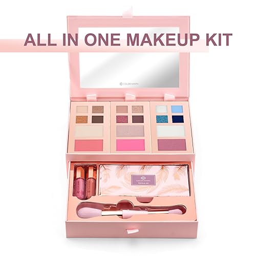 Miniatura 2 de Color Nymph Juego de paleta de maquillaje pequeña para la cara Set de regalo de cosméticos para mujeres y niñas 12 colores de sombra de ojos,