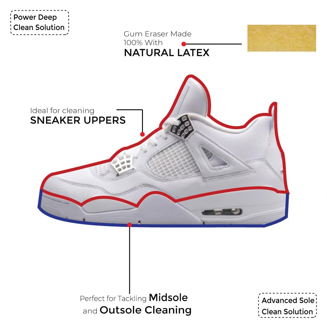 HaguePr Essential Shoe & Sneaker Cleaning Kit | Complete Shoe Cleaner Kit with Sneaker Cleaning Solution with All Purpose Shoe Brush | Sports Shoe Cleaner 4