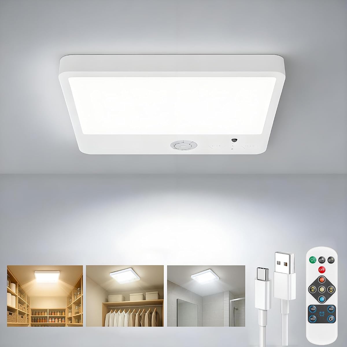 Fast Charging Motion Sensor Closet Light Indoor, Battery Powered Operated
