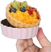 Vista 5 de Mini sartén redonda para tartas con parte inferior extraíble, mini moldes antiadherentes para hornear, juego de moldes para quiche de acero al
