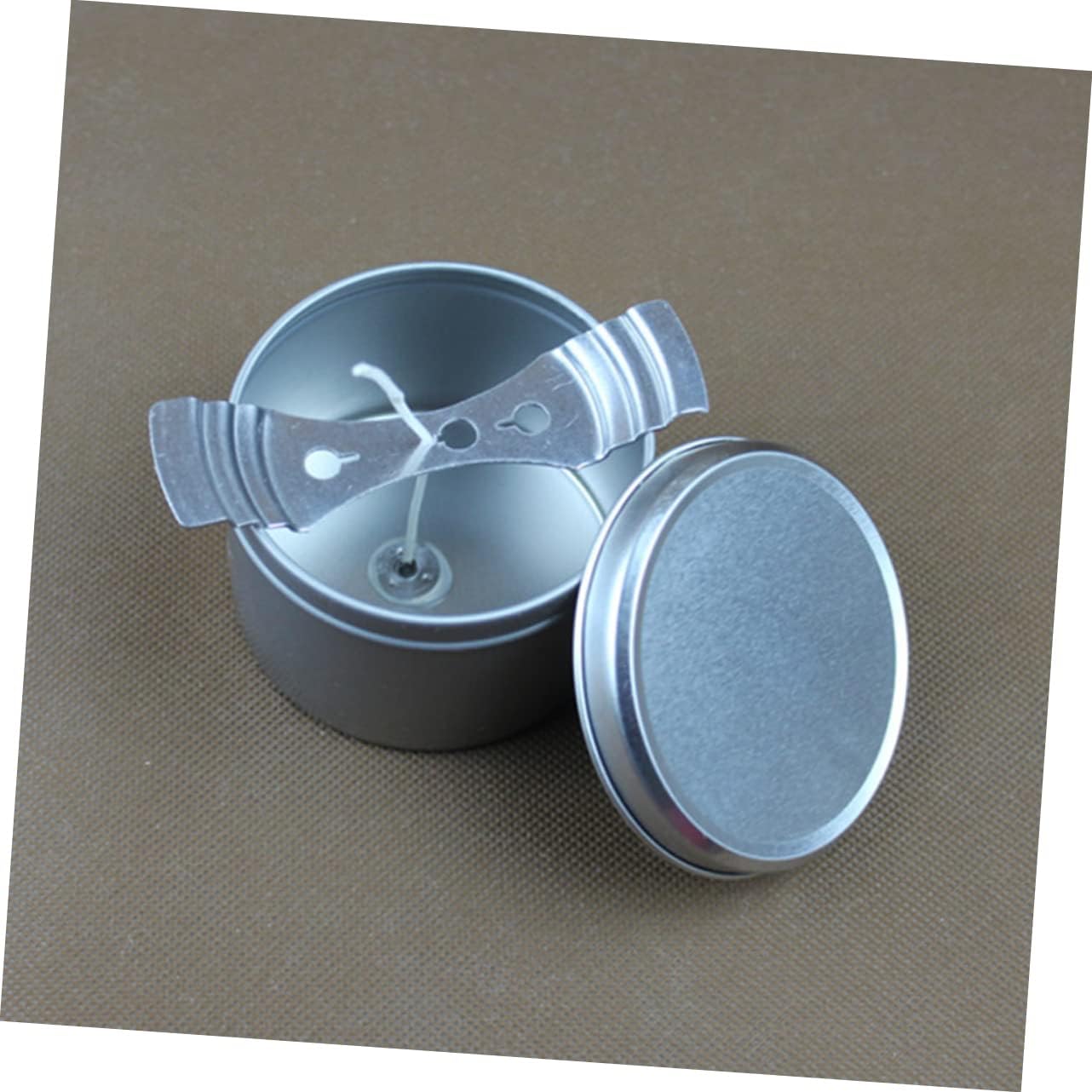 TOPPERFUN 4pcs DIY Candle Making Tin Box Kit Candy Boxes for Wedding Favor Silver Candle Tins Lids