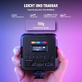 Neewer RGB62 Magnetic RGB Video Light with Upgraded APP Control, 360° Full Color LED Camera Light with 3 Cold Shoes CRI97+ 2500K-8500K 17 Scenes 2000mAh Rechargeable Portable Photography Lighting - 2