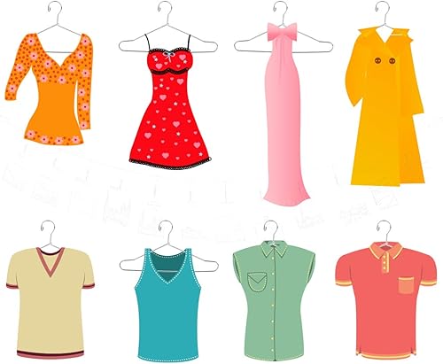 Miniatura 4 de JANOU 10pcs linda casa de muñecas ropa colgar en miniatura alambre ropa soporte (plata)