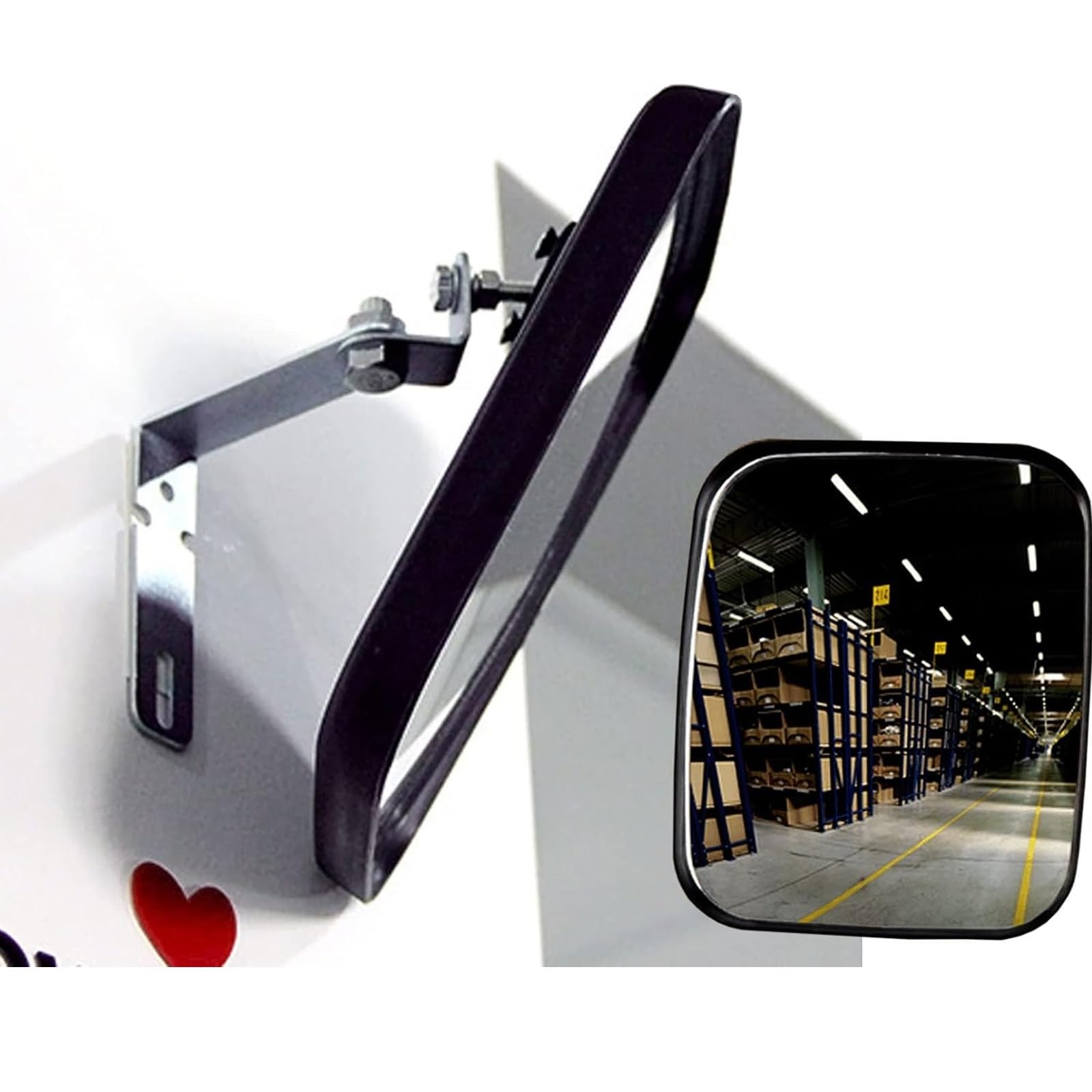 Espejo Convexo de Seguridad, Espejo Parabólico Interior de Ángulo Ajustable for Entrada Vehículos, Garaje, Oficina, Almacén, Diámetro Redondo 16/22 Cm