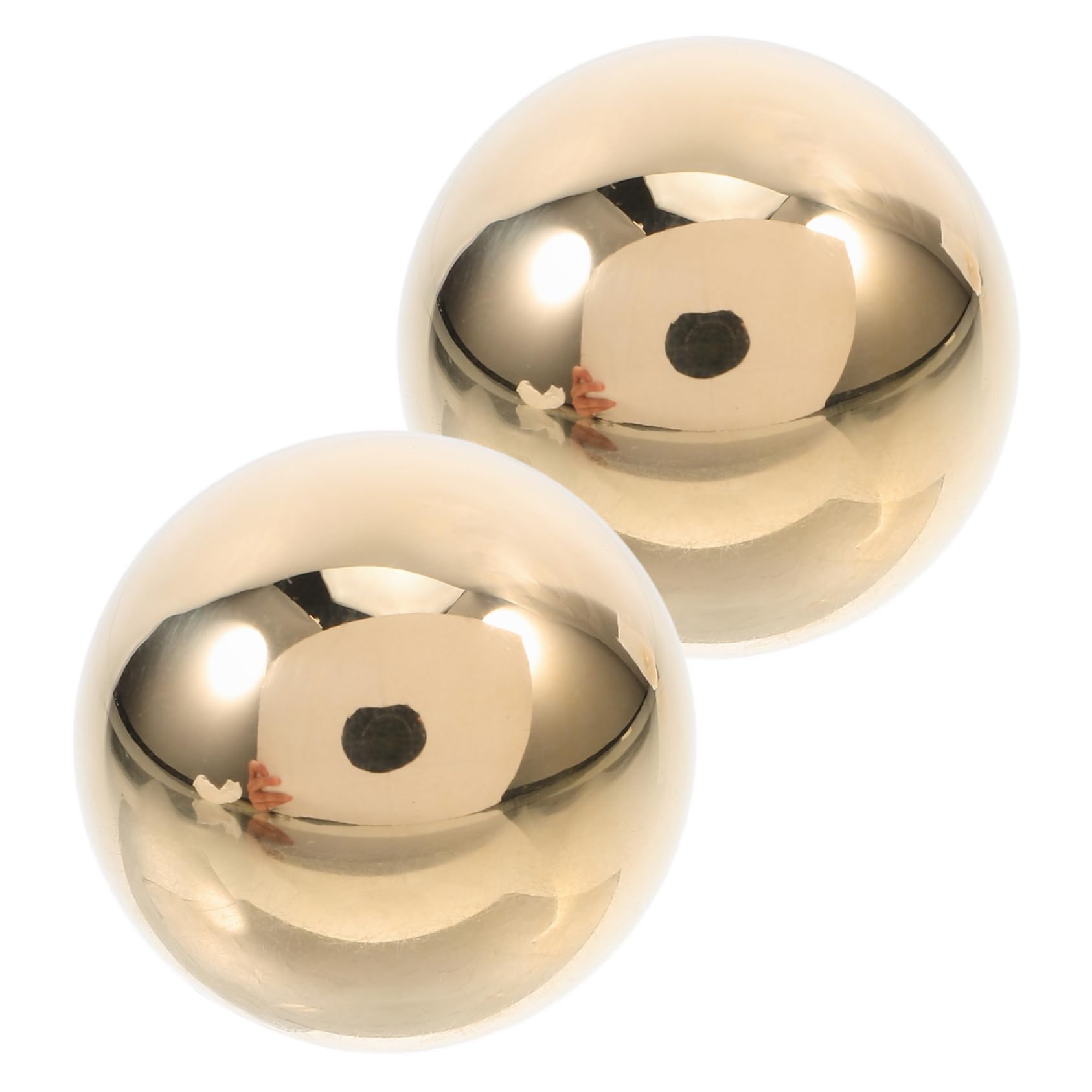 Anneome 2 Bolas de Latón Dorado Portátiles para Fitness y Masaje de Manos, Balones Pequeñas para Ejercicio y Relajación en Casa o Gimnasio