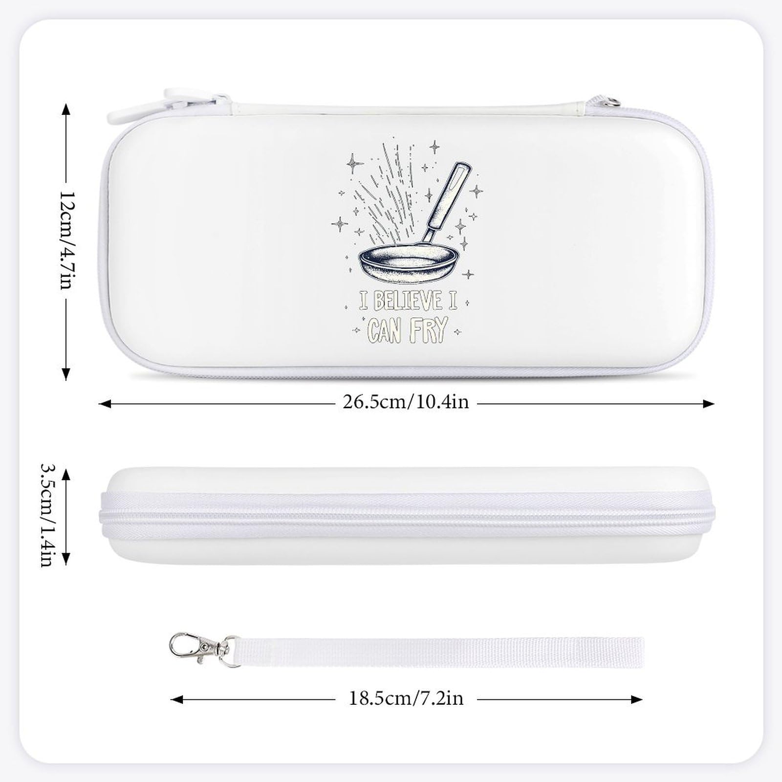 Chef I Believe I Can Fry Compatible with Switch Carrying Case Hard Travel Game Bag Pouch with 15 Games Accessories White-style