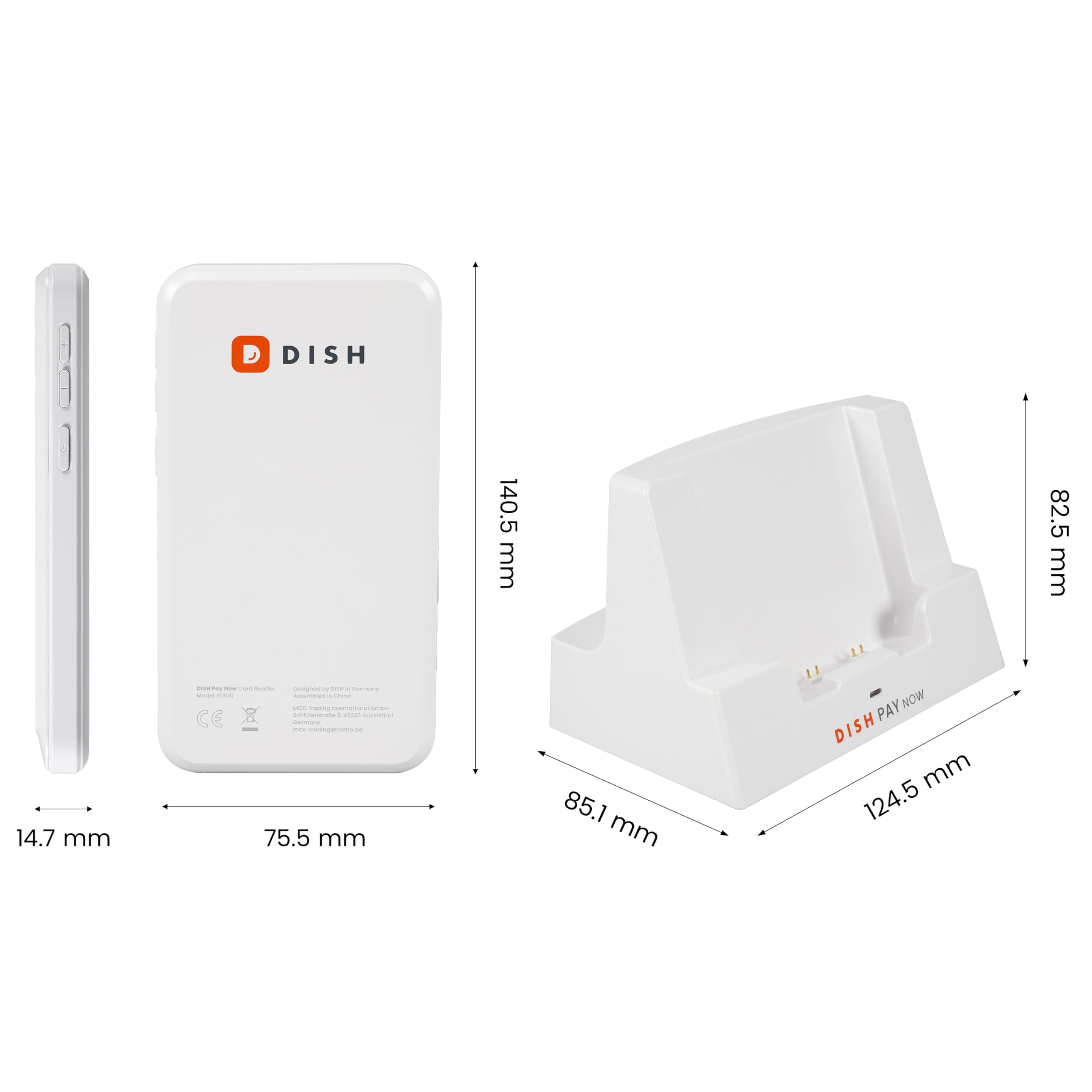 DISH Pay Now Tragbarer Kartenleser NFC Tap-to-Pay Modell EU-001