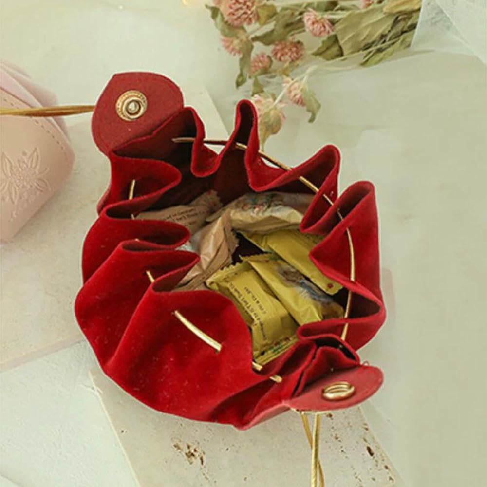 Bolsa de Regalo de Franela de Cuero para Regalo, Bolsa para Envolver Dulces con cordón, Regalo de Boda, Fiesta, decoración de cumpleaños