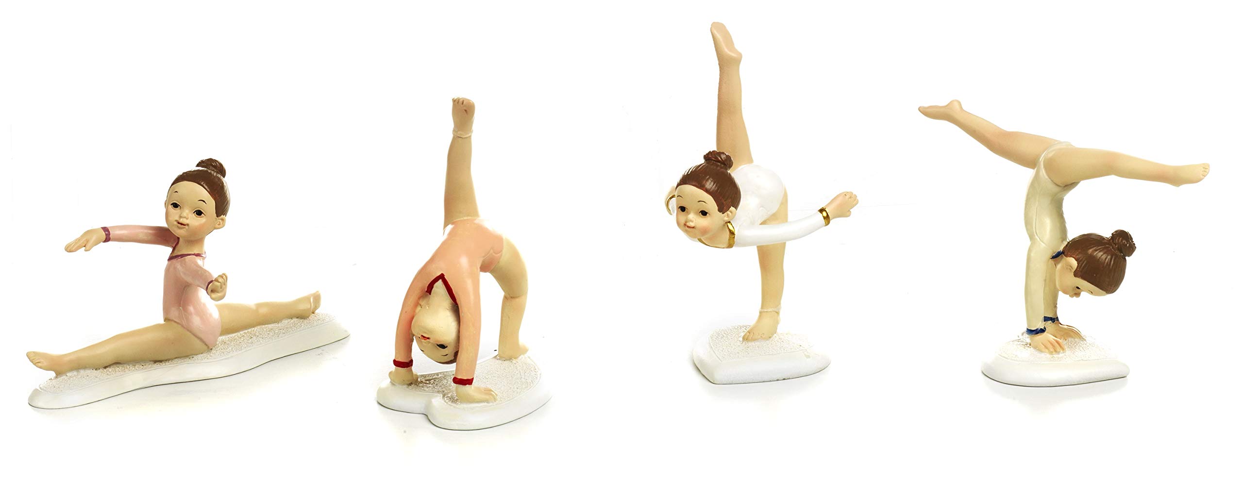 Bomboniera Comunione Bambina Cresima Compleanno Ginnastica Artistica in Resina 4 Pezzi cm. 11,5