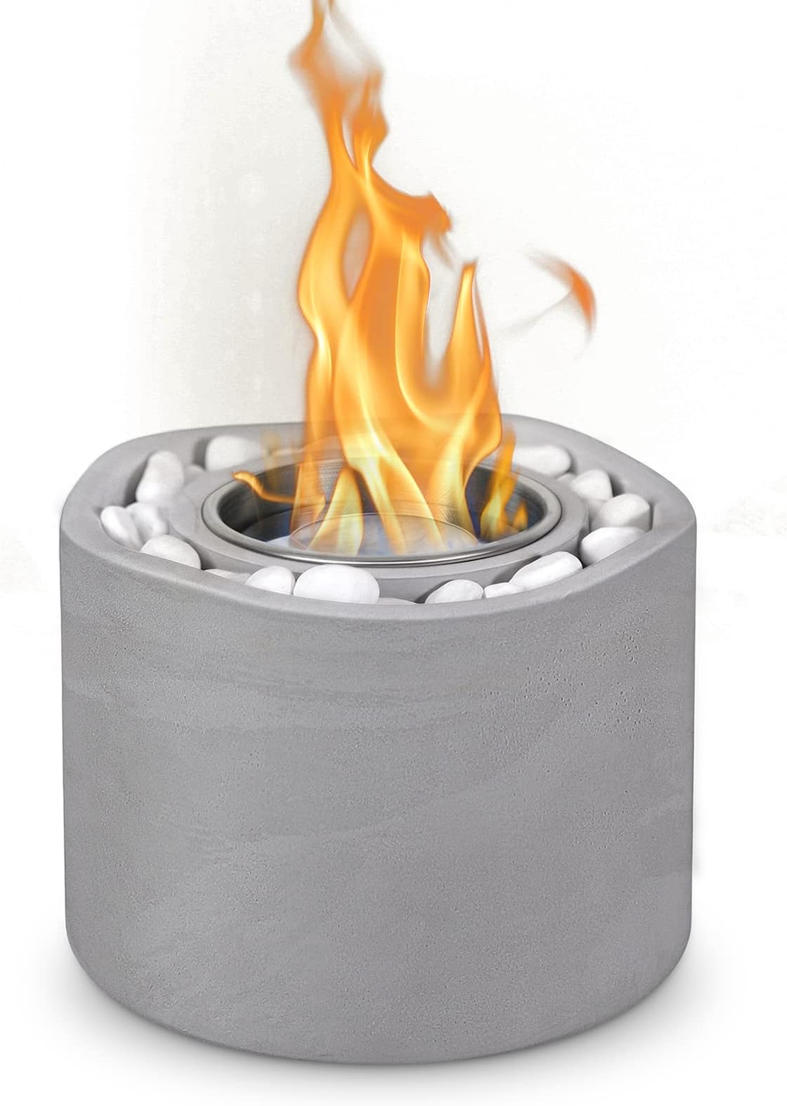 BRIAN & DANY Tabletop Fire Pit Concrete Mini Fireplace Portable