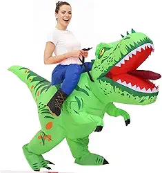 Fantasias de dinossauro para adultos, fantasias infláveis engraçadas de Halloween para homens/mulheres, fantasia de T rex inflável, fantasia de cavaleiro de dinossauro