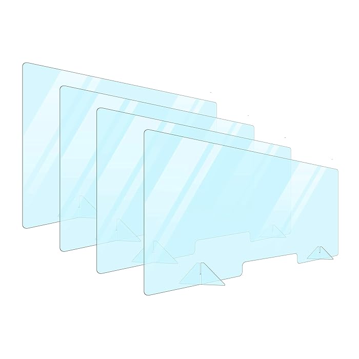 Buy 4 Pack Plexiglass Barrier For Counter Plexi Glass Screen 48x24 Desk