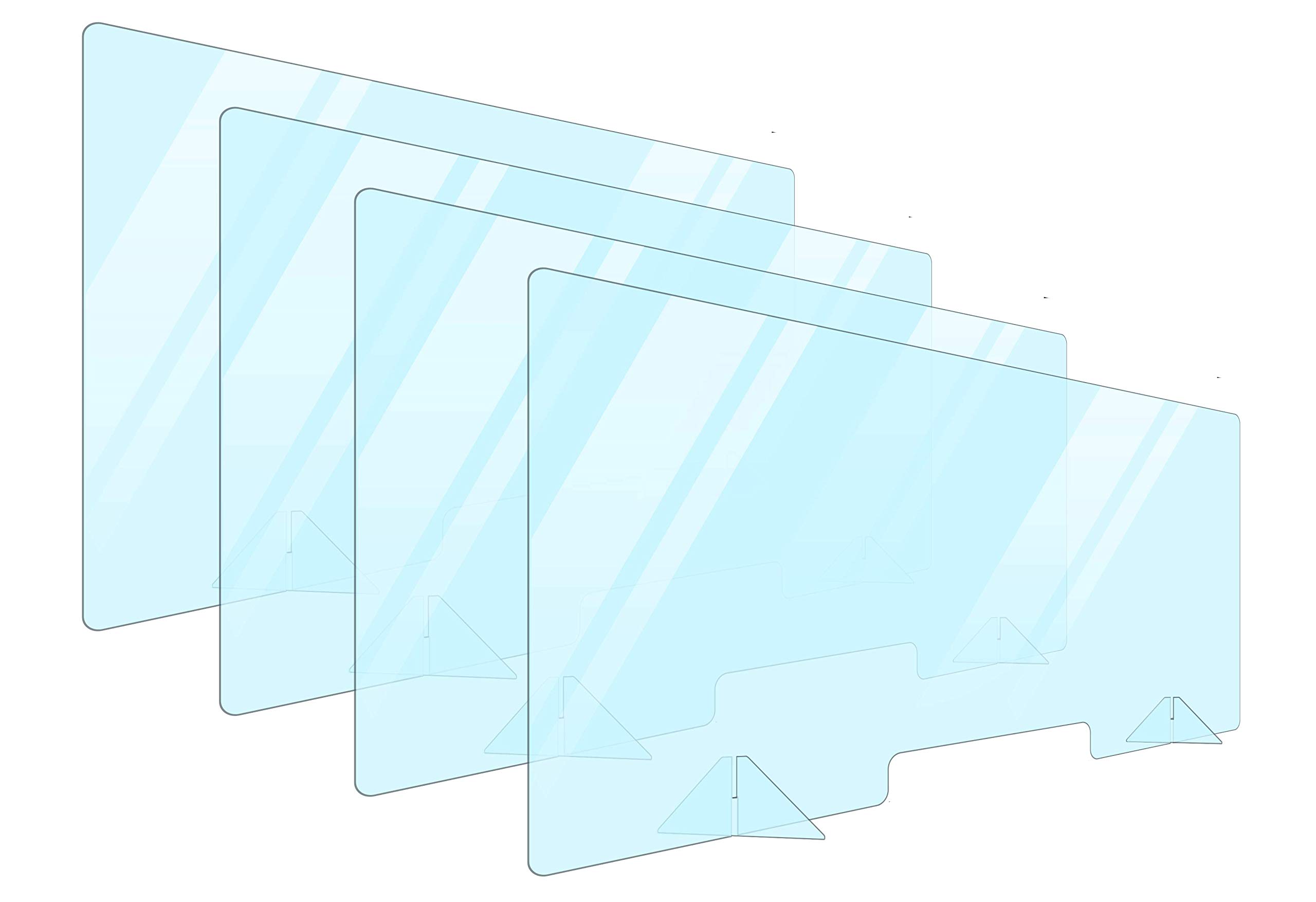 Buy 4 Pack Plexiglass Barrier For Counter Plexi Glass Screen 48x24 Desk