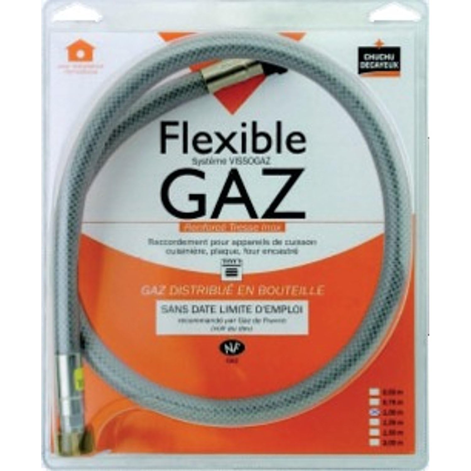 - Flexibles gaz - Flexible NF INOX garantie à vie Butane/Propane 1,50ml