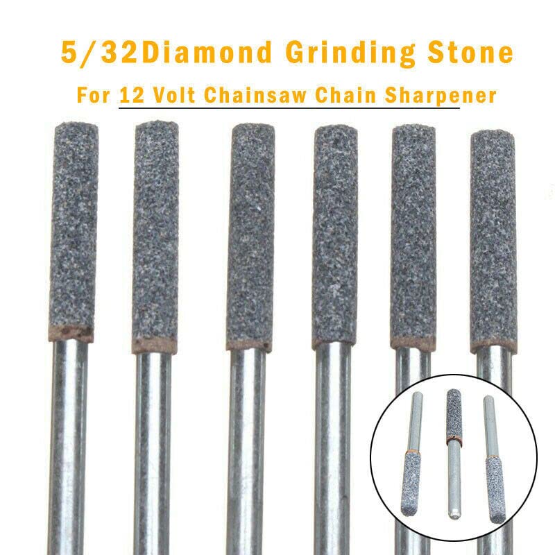 6Pcs 20mm Length 5/32 Grinding Stone Tools 12 Volt Chainsaw Chain Sharpener Kit Replacement