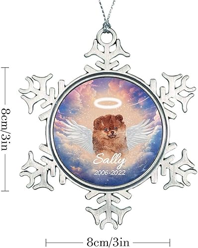 Miniatura 4 de Chow Chow with Wings Dog in Heaven Christmas Ornaments for Kids - Christmas Snowflake Ornament - Custom Memorial Angel Dog Xmas Keepsake Snowflake