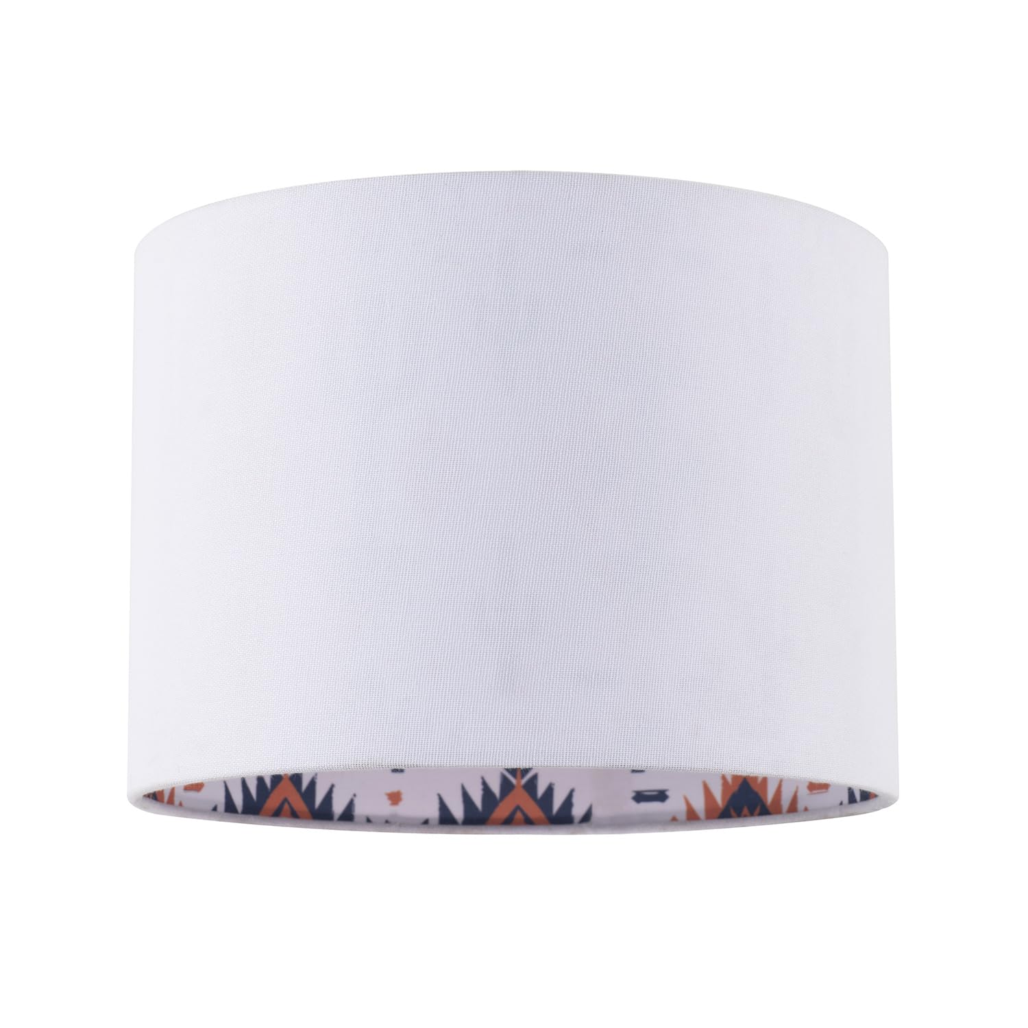 Happy Homewares Drum Lamp Shade - Linen - 18cm - White