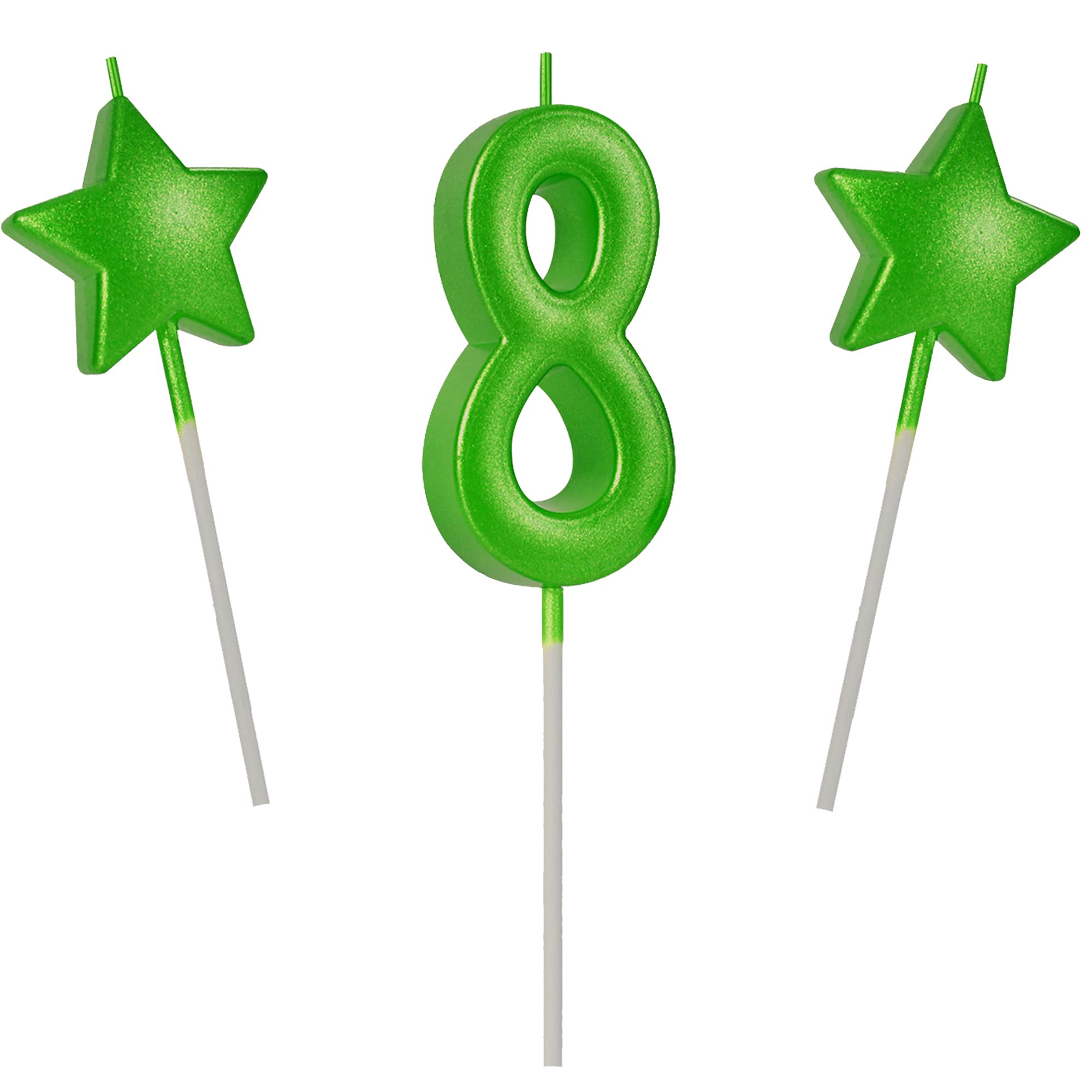 Generic Candele di compleanno con numeri, decorazione per torta, oro, moderno, stile festivo, ecologica, cera di paraffina, numero 8, 1 pezzo, uso interno, occasione di compleanno