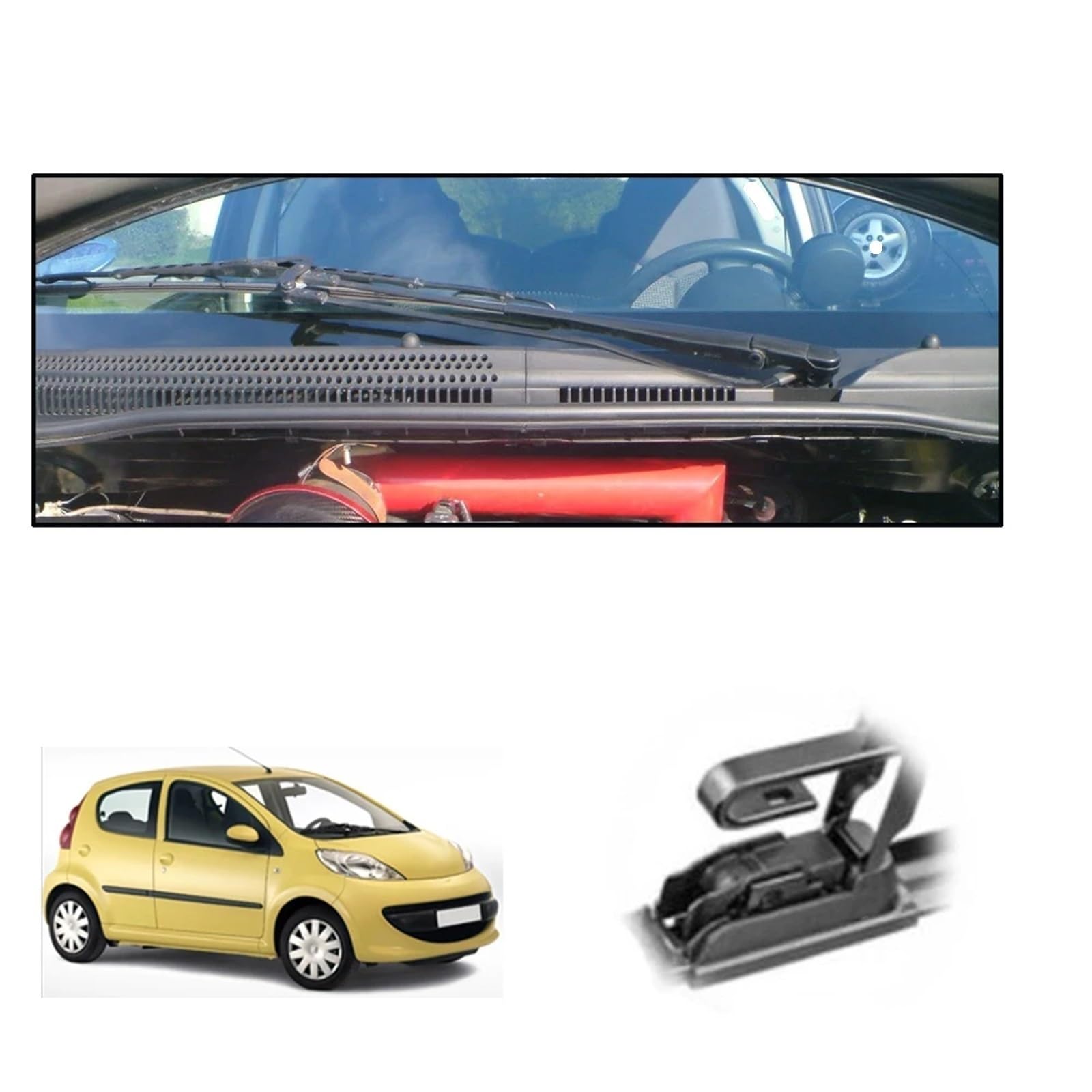 Limpiaparabrisas Coche Compatible Con Citroen Para C1 Para MK1 2005 2006 2007 2008 2009 2010 2011 2012 2013 2014 Escobillas Limpiaparabrisas Delanteras Y Traseras 26"+12"